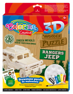 Дървен 3D пъзел Джип - Patrol Jeep Colorino