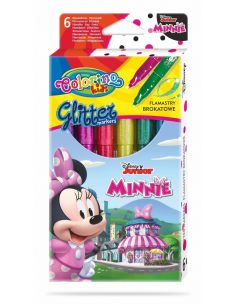 Флумастери 6 брокатни цвята Minnie Mouse Disney Colorino