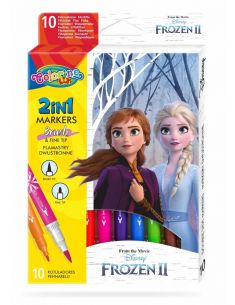 Двувърхи флумастери 10 цвята Frozen Colorino Disney