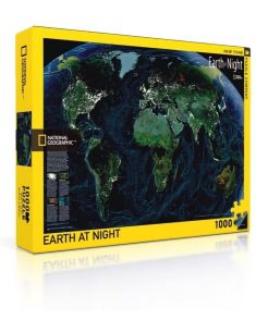 Пъзел New York Puzzle от 1000 части - Земята през нощта