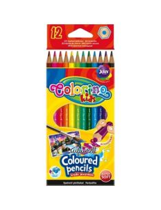 Акварелни цветни моливи Colorino 12 цвята с четка 