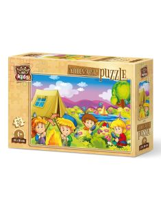 Дървен детски пъзел 25 части Art-Puzzle Къмпинг