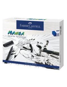 Комплект Faber-Castell Pitt Manga Starter, молив, писец и гума