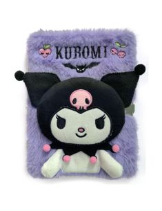 Лилава плюшена тетрадка A5 Kuromi 3D 