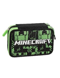 Несесер с ученически пособия Minecraft Pixels Green 