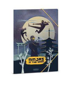 Папка с ластик A4 ARS UNA - Ninjas in the Dark 