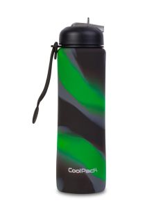 Сгъваема силиконова бутилка COOLPACK - PUMP - Boys Zebra Green