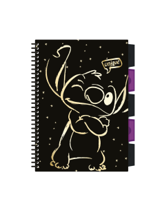 Тетрадка B5 със спирала - 100 м.кв. - Stitch GOLD - 1