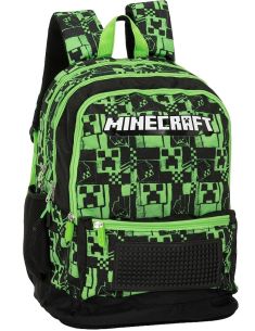 Ученическа раница Minecraft Pixels Green