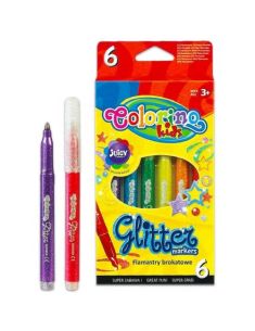 Брокатни флумастери Colorino 6 цвята 