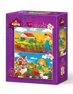 Пъзел 2 в 1 Art Puzzle  35 + 60 части Момичето на фермата
