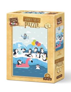Дървен детски пъзел 25 части Art-Puzzle Сладки пингвини