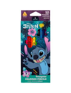 Триъгълни цветни моливи 12 цв. Stitch Colorino