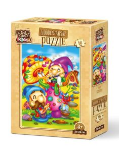 Дървен детски пъзел 16 части Art-Puzzle Пеещи елфи