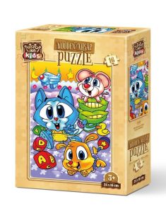 Дървен детски пъзел 16 части Art-Puzzle Бебета животни