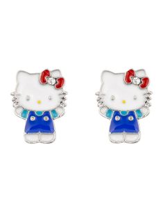 Посребрени обеци Hello Kitty 