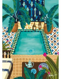 Пъзел Pieces and Peace Blue Riad 1000 части; Илюстратор Nolwenn Studio
