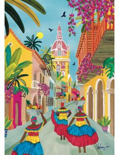 Пъзел Pieces and Peace Cartagena 1000 части; Илюстратор Nolwenn Studio