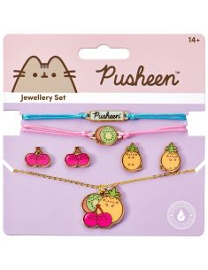 Подаръчен комплект Pusheen - колие, гривни и обеци