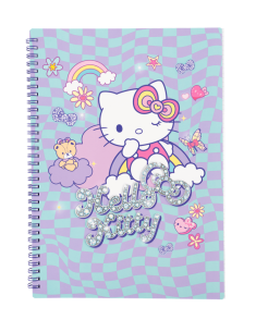 Тетрадка А4 със спирала PP 100 листа Hello Kitty Pastel_3