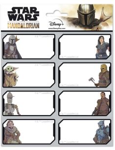 Ученически етикети Grupo Erik - Star Wars Mandalorian, 16 броя