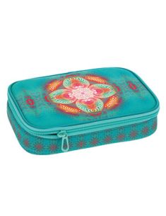 Ученически несесер с един цип на две нива Turquoise Hope