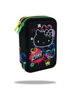Ученически несесер с пособия COOLPACK - JUMPER 2 - Hello Kitty Neon Black
